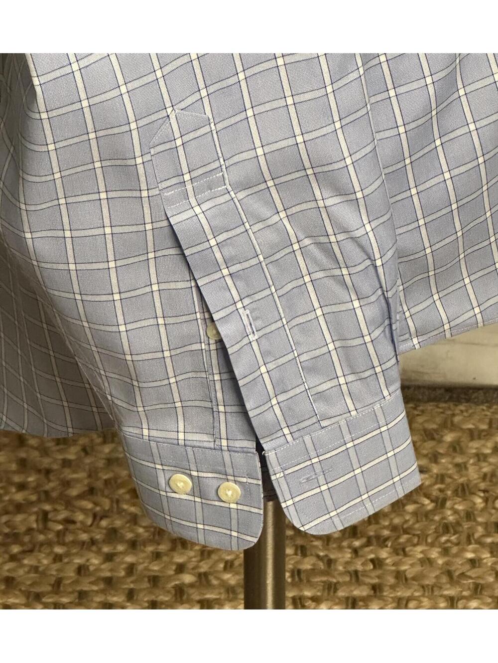 Brooks Brothers Original Polo Shirt blue white cotton button-down shirt 17-6/7 - Picture 5 of 8